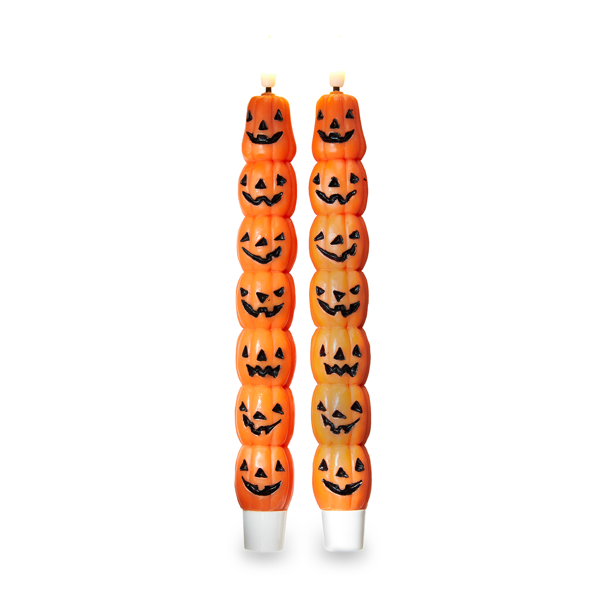 Picture of JACK-O-LANTERN LED TAPERS S/2