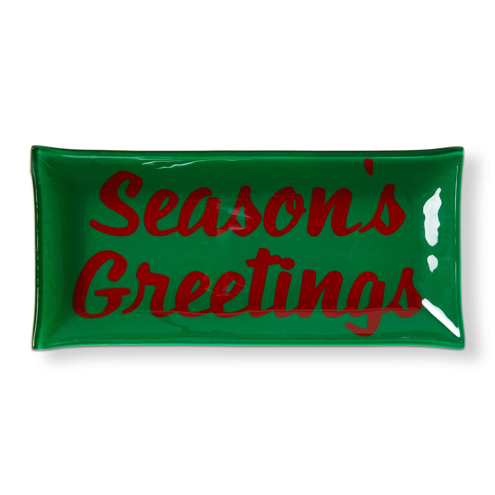 Picture of SEASONS GREETINGS GLASS TRINKET TRAY