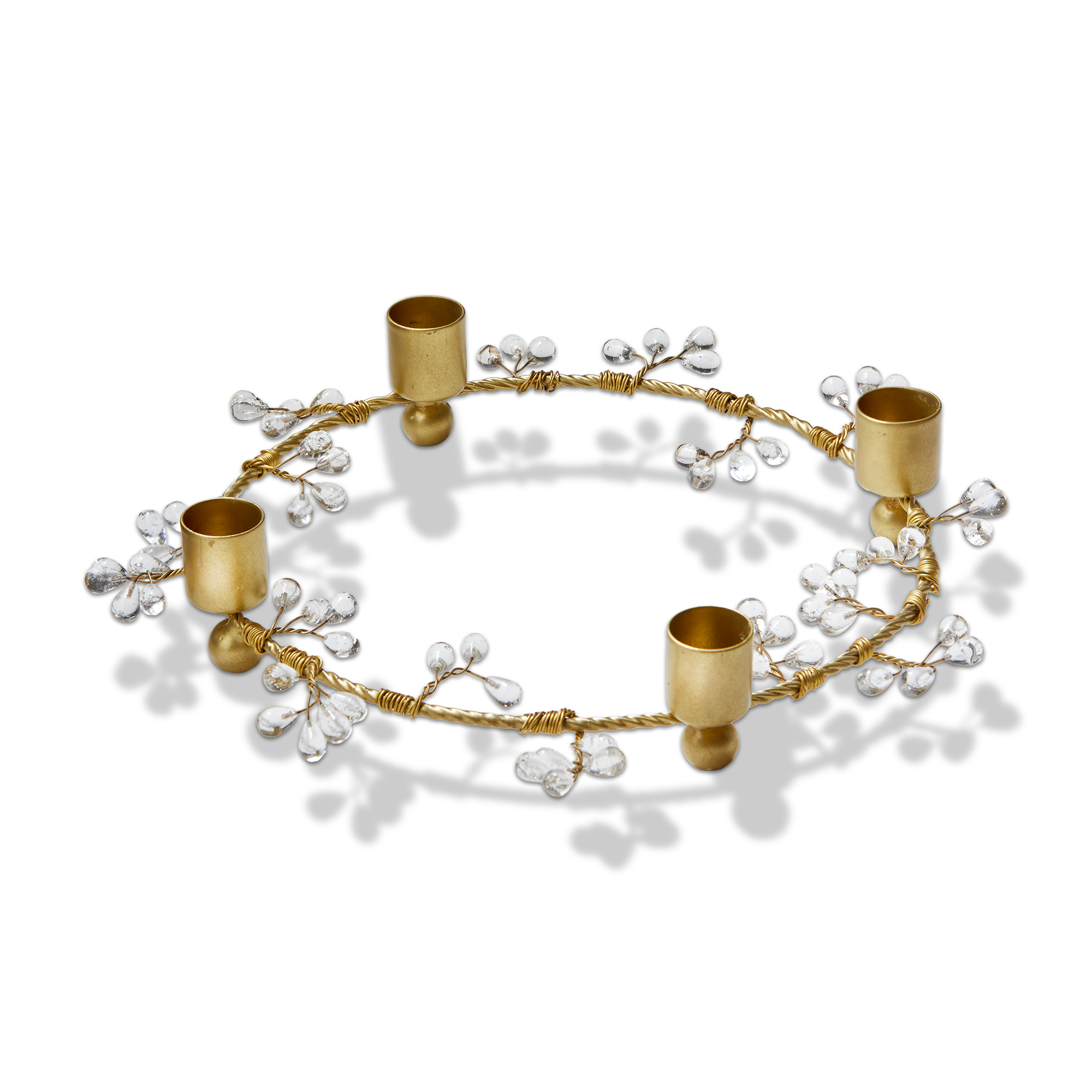 Picture of GLASS BEADED CANDLE WREATH