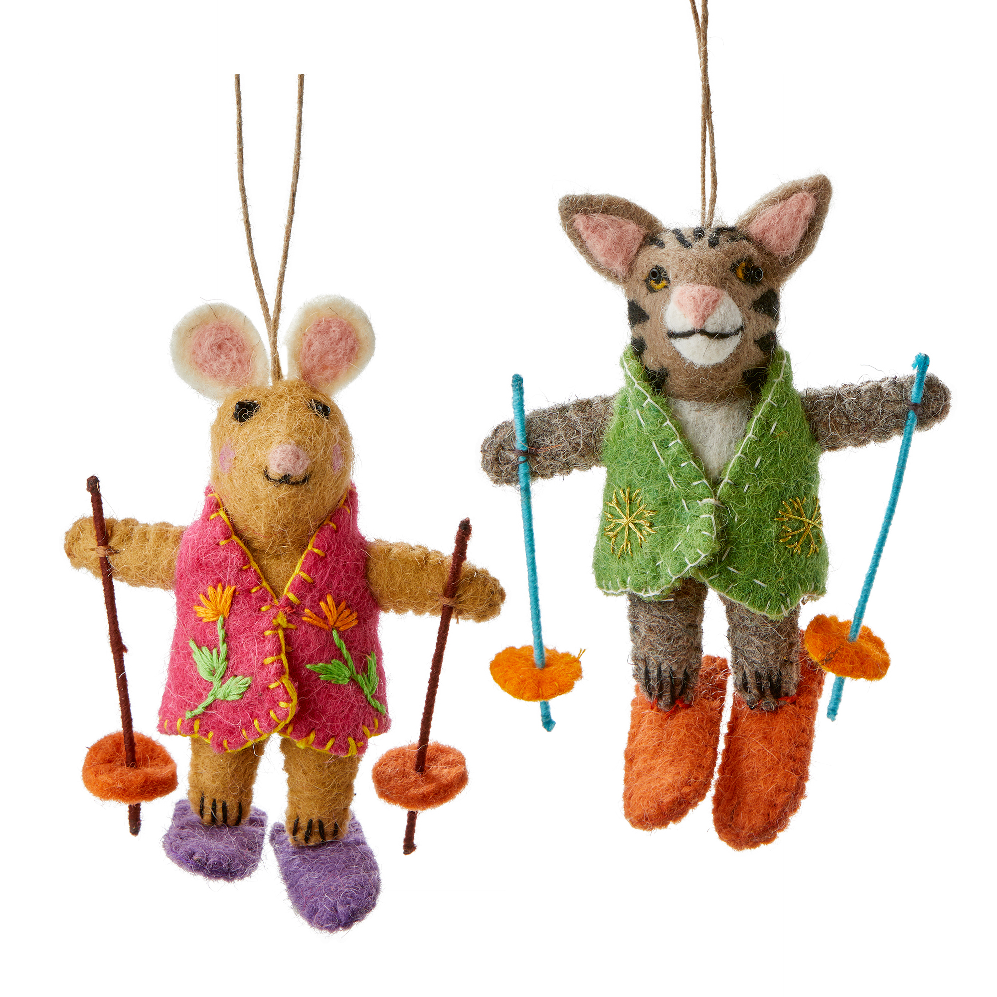 Picture of SKIING CRITTER FELT ORNAMENT ASMT/2