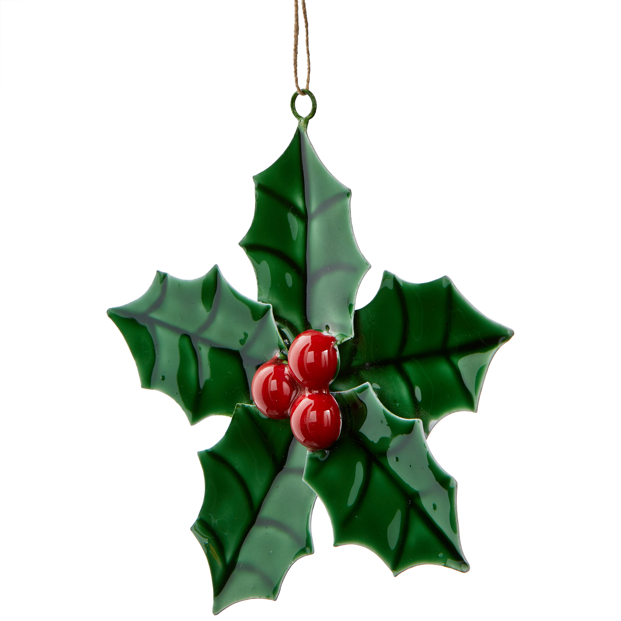 Picture of HOLLY ENAMEL ORNAMENT