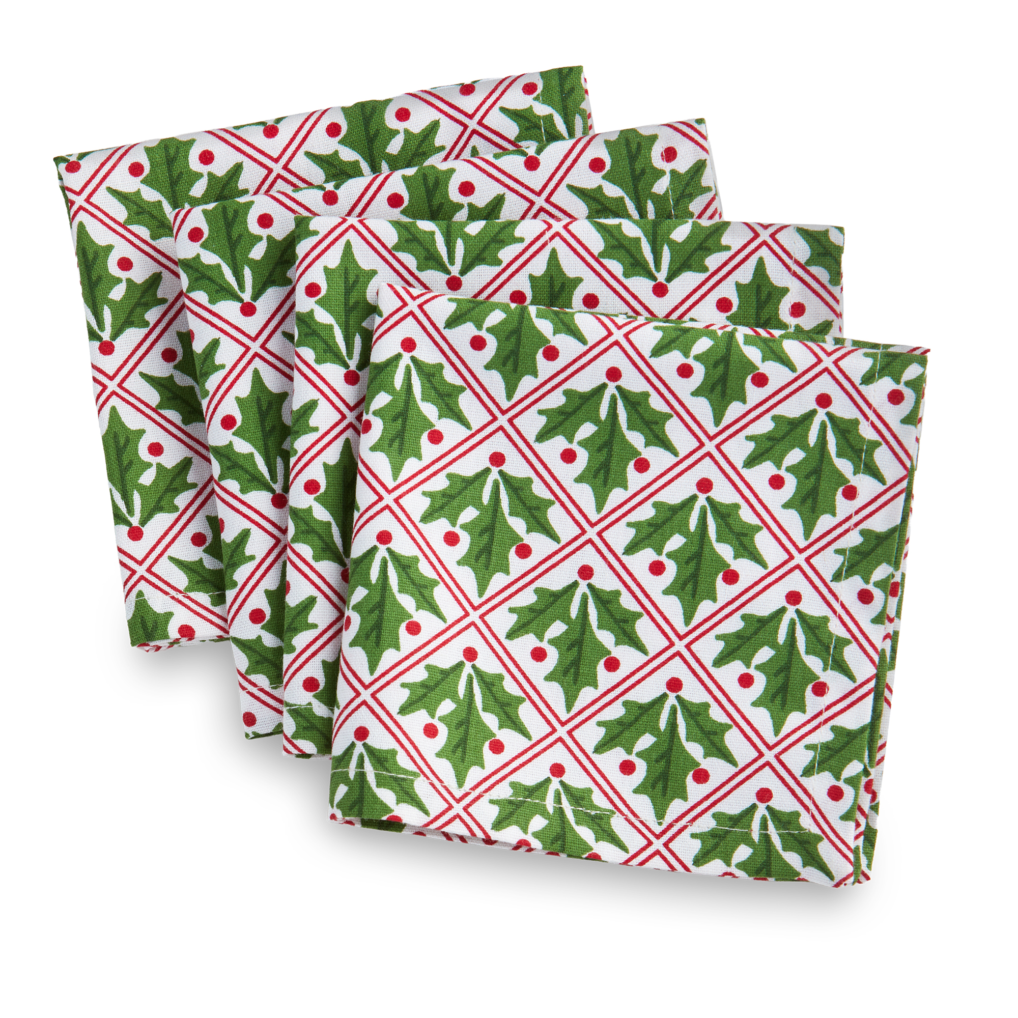 Picture of CHRISTMAS HOLLY COCKTAIL NAPKIN S/4