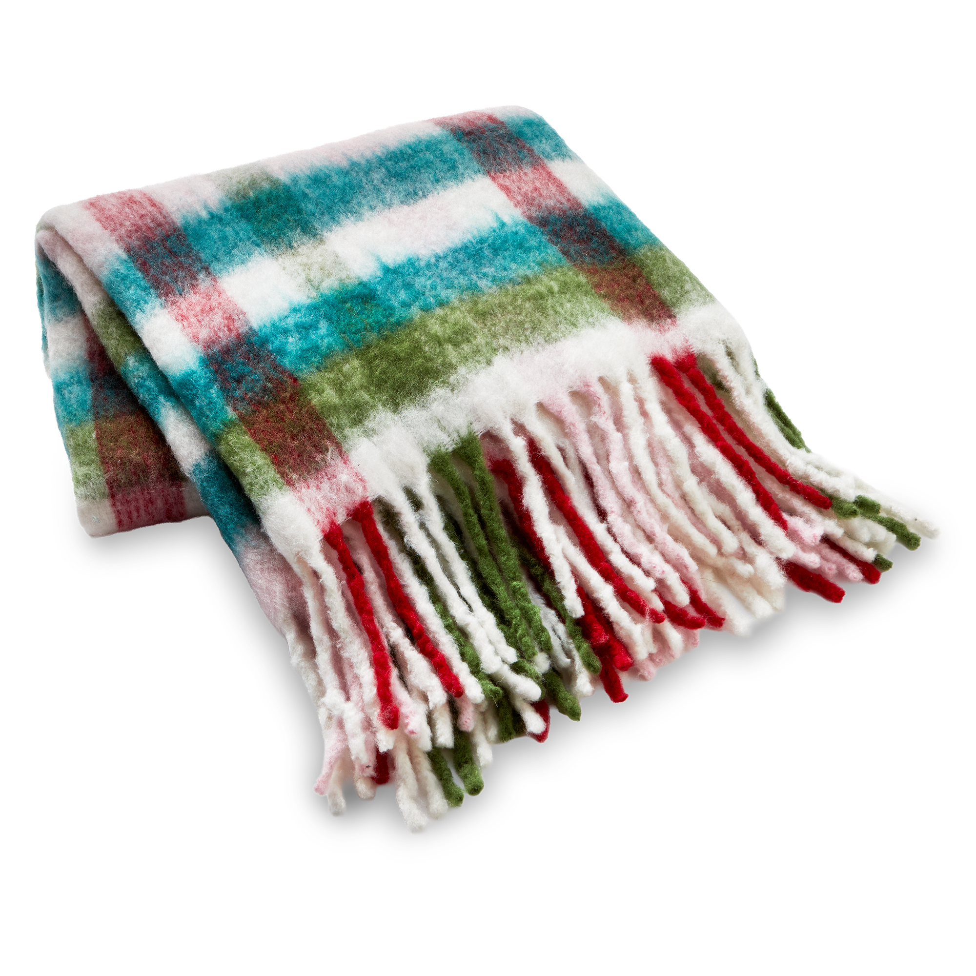 Picture of GROOVY PLAID THROW WITH FRINGE