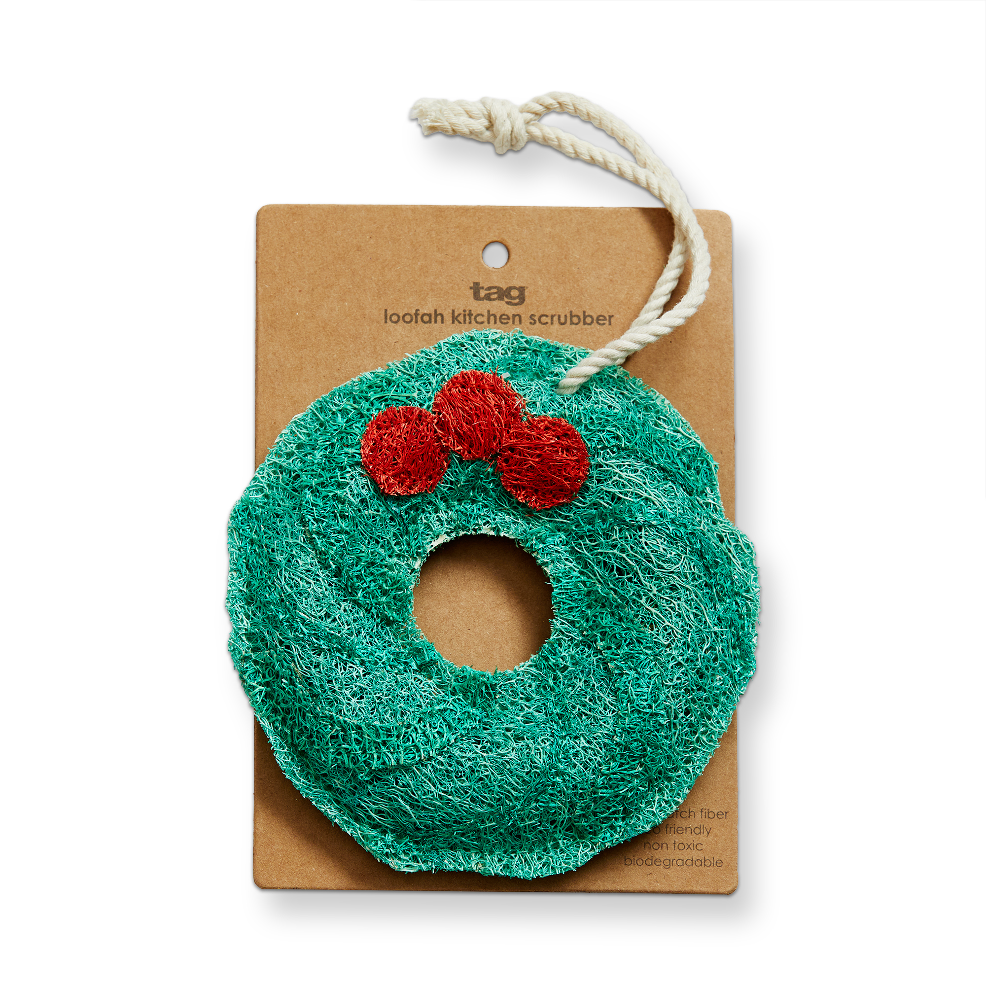 Picture of CHRISTMAS WREATH LOOFAH SCRUBBER