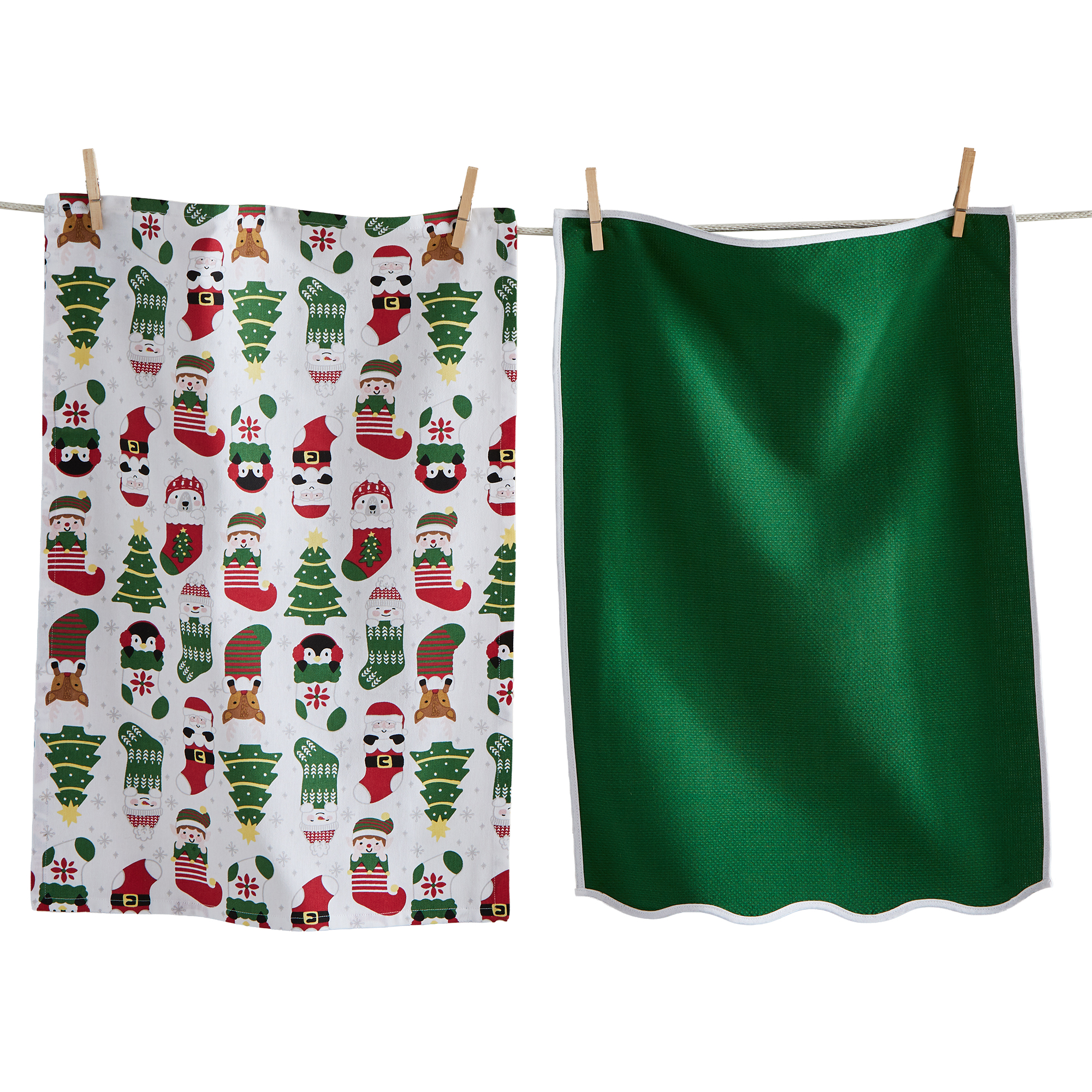 Picture of HOLIDAY CHEER STOCKINGS DISHTOWEL S/2