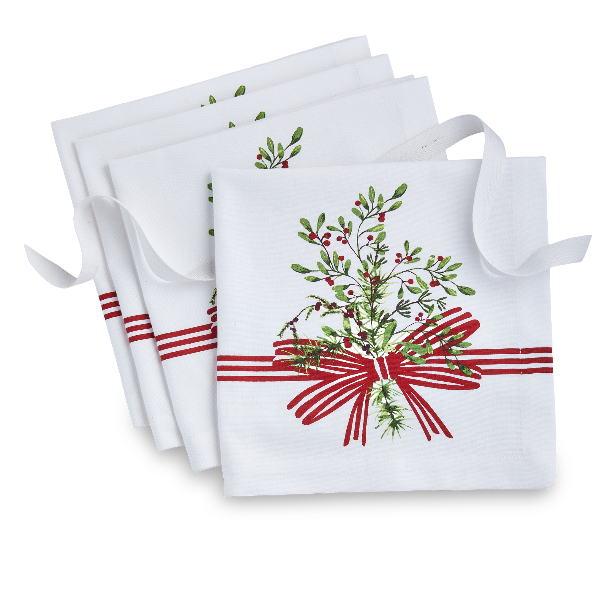 Picture of WINTER BERRIES BOW & GARLAND NAPKIN S/4