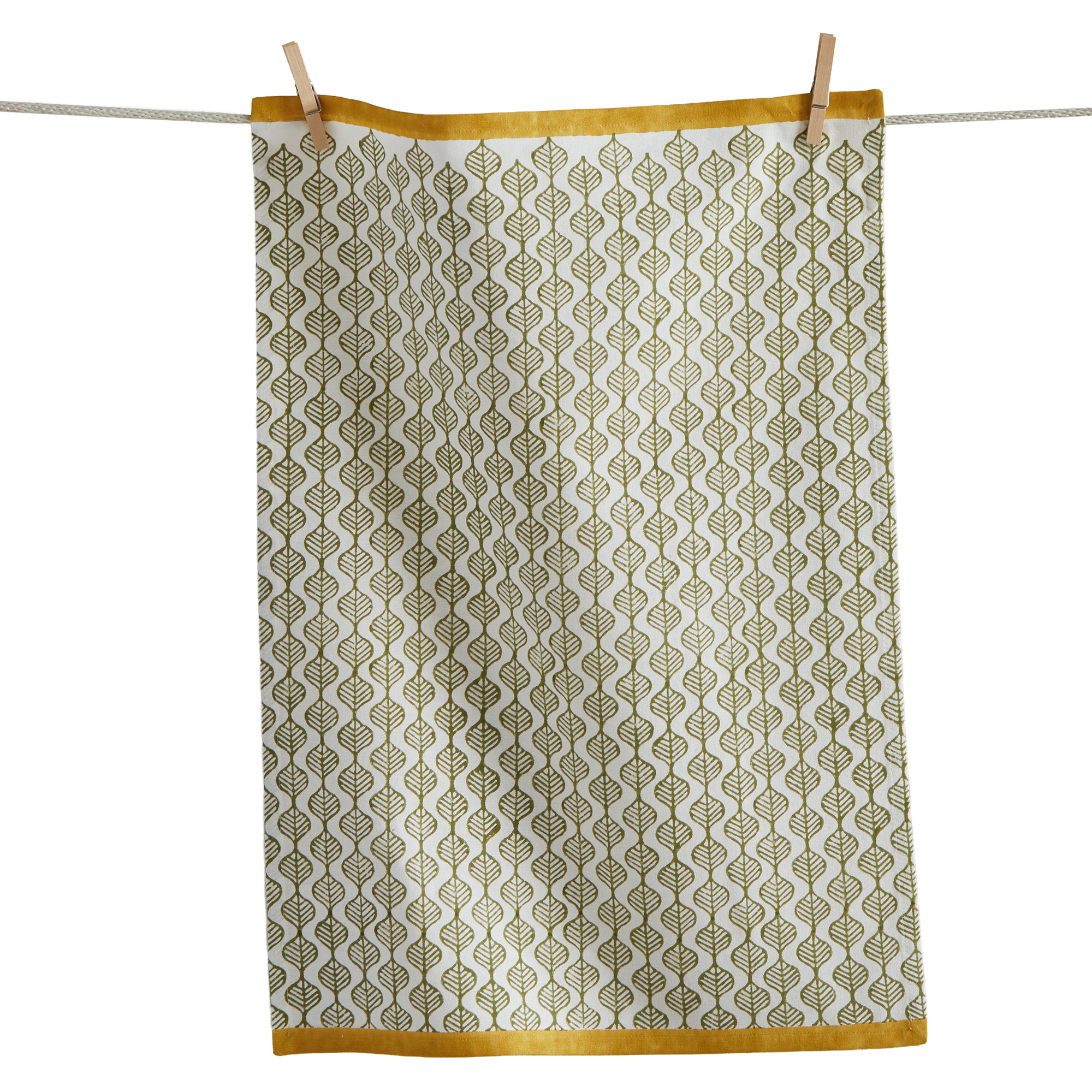 Picture of LEAF BLOCK PRINT DISHTOWEL