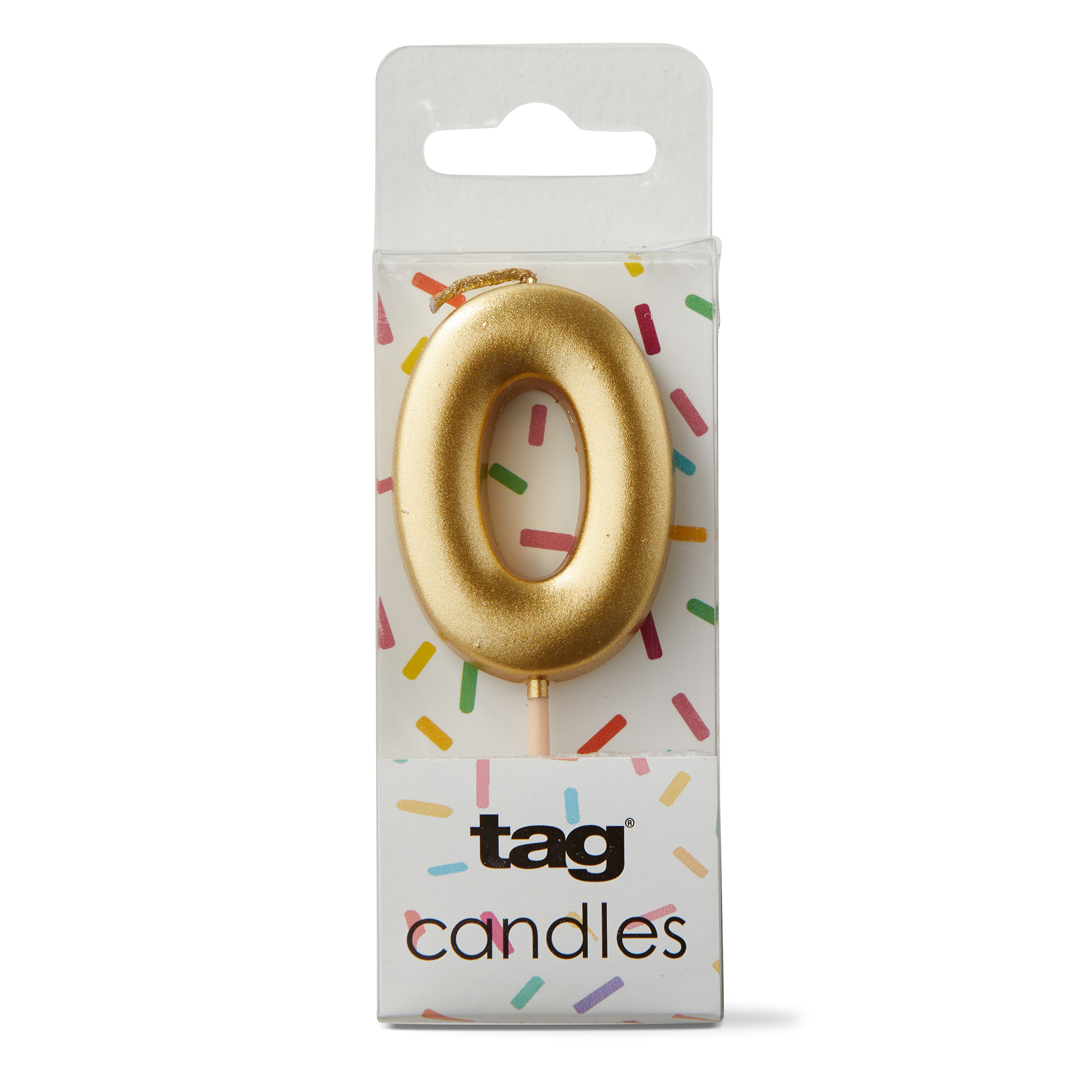 Picture of METALLIC DIGIT 0 CANDLE GOLD