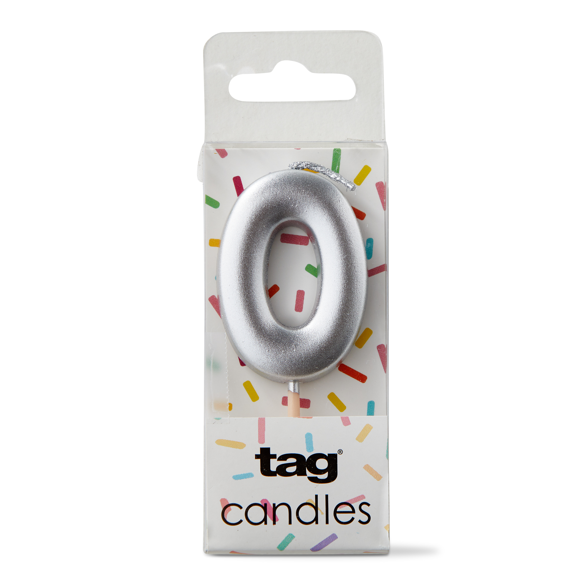 Picture of METALLIC DIGIT 0 CANDLE SILVER