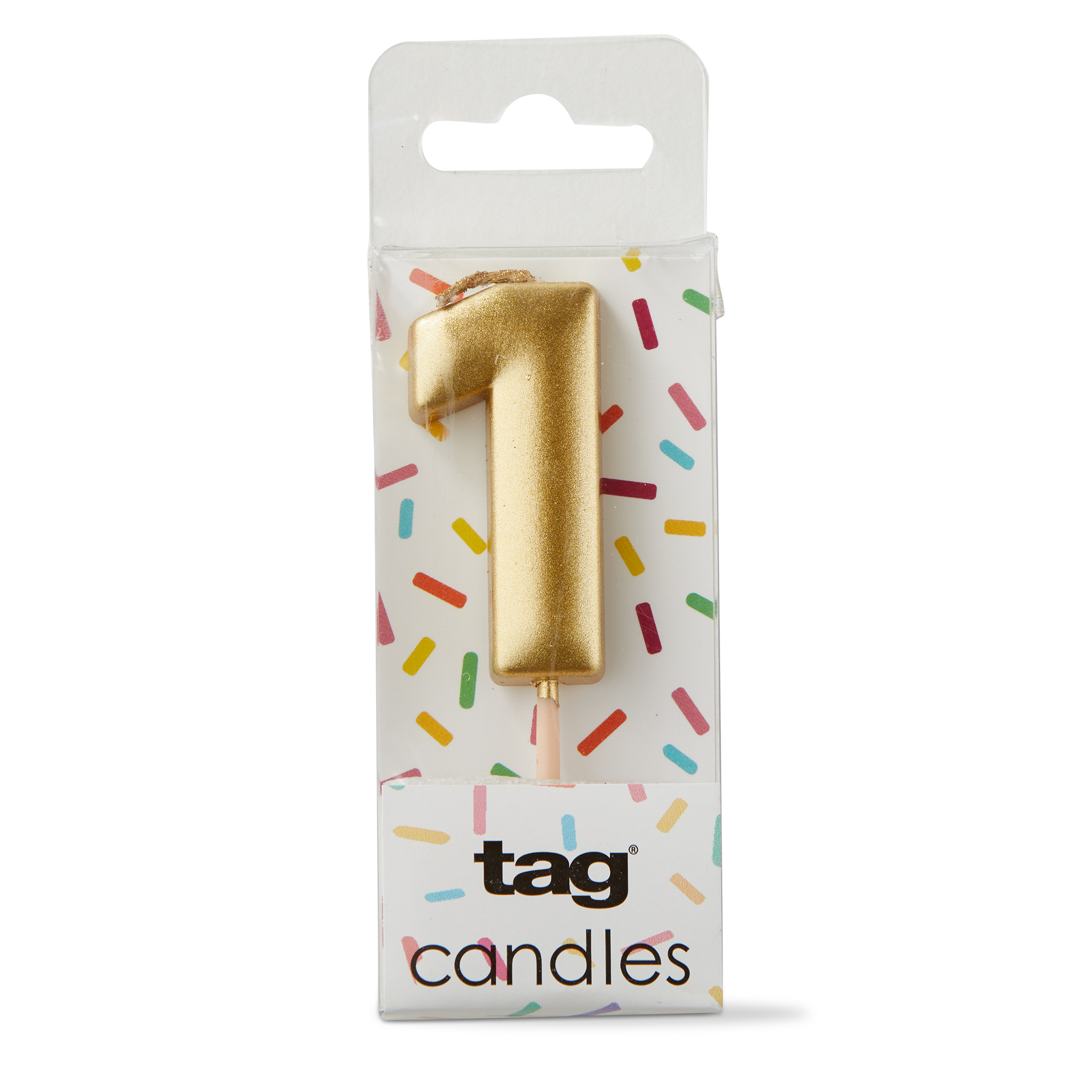 Picture of METALLIC DIGIT 1 CANDLE GOLD