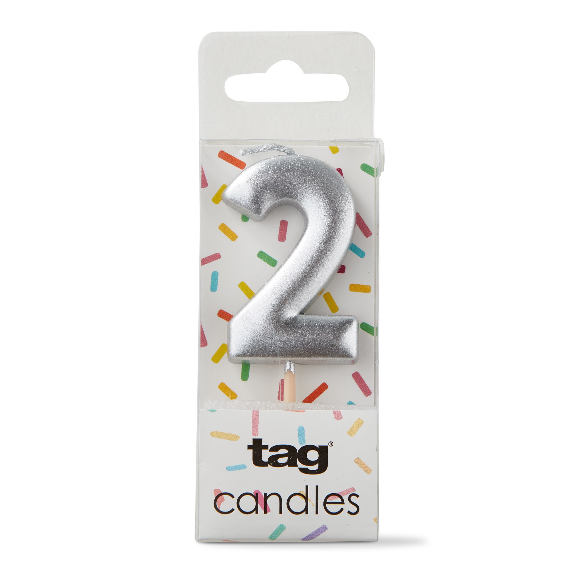 Picture of METALLIC DIGIT 2 CANDLE SILVER