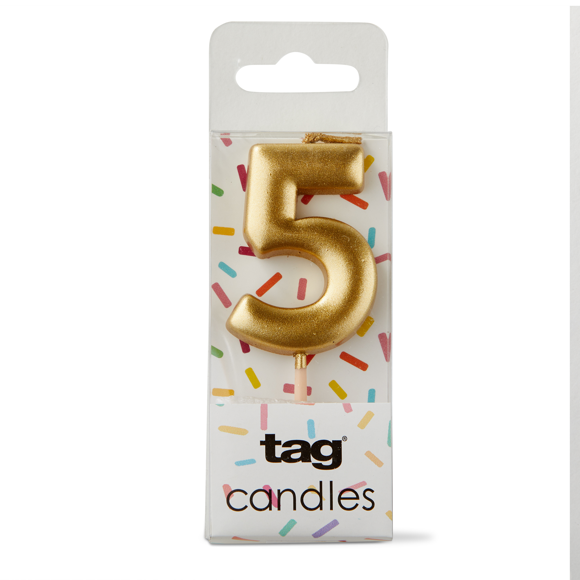 Picture of METALLIC DIGIT 5 CANDLE GOLD