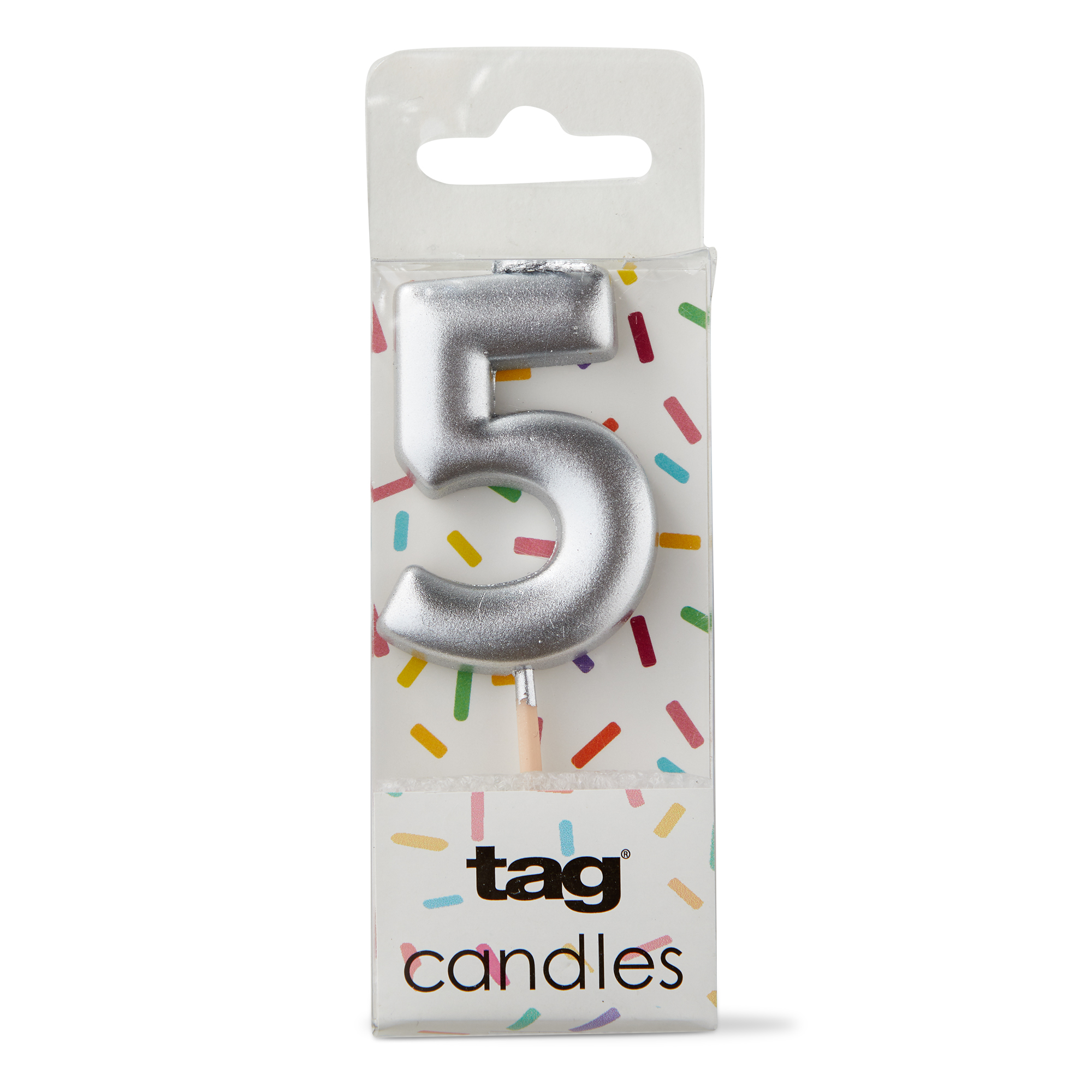 Picture of METALLIC DIGIT 5 CANDLE SILVER