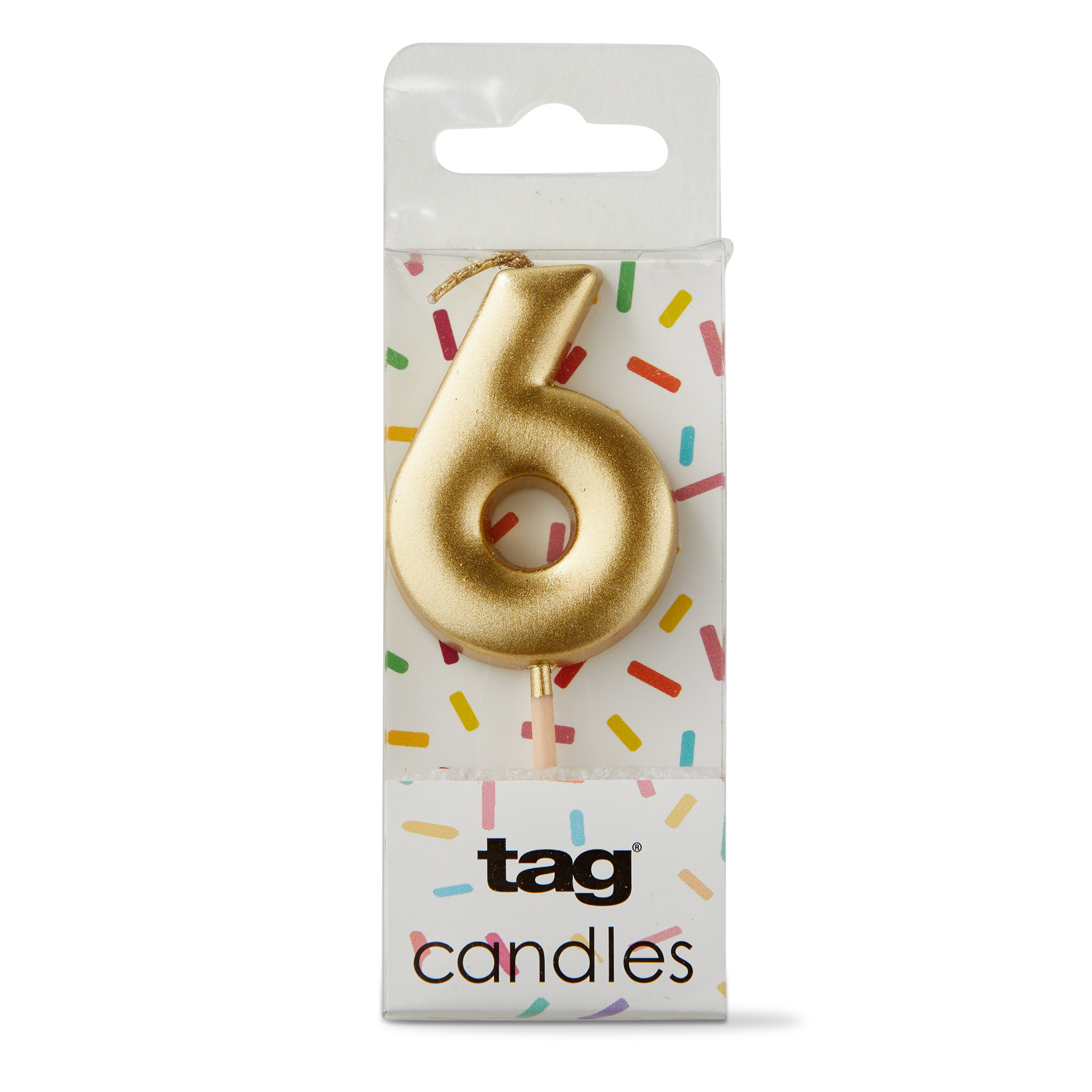 Picture of METALLIC DIGIT 6 CANDLE GOLD