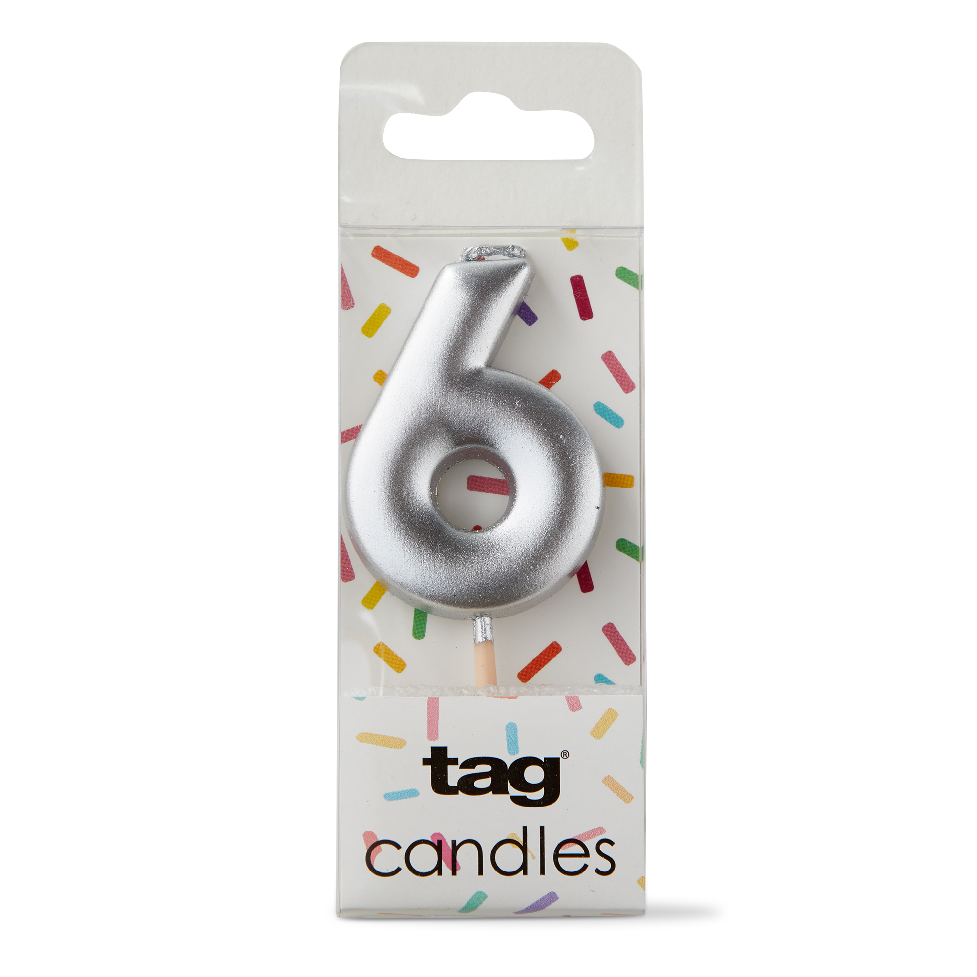 Picture of METALLIC DIGIT 6 CANDLE SILVER