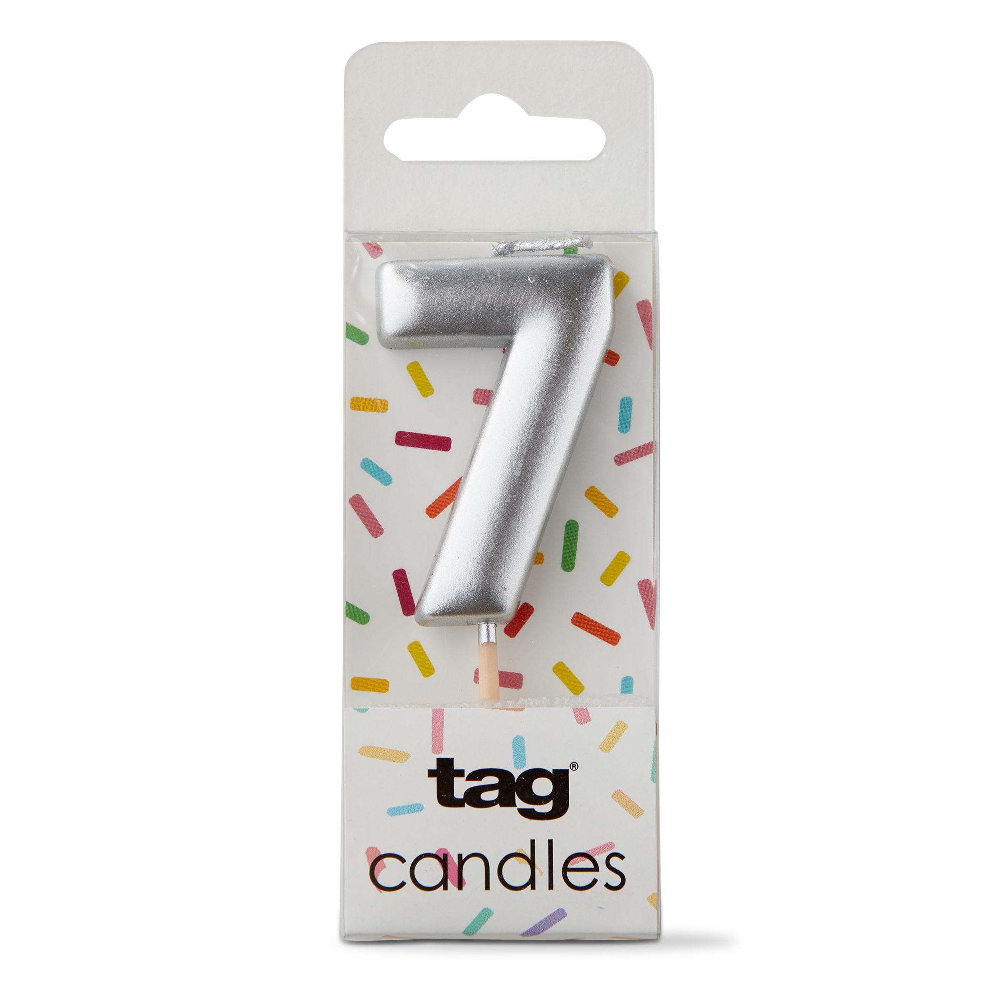Picture of METALLIC DIGIT 7 CANDLE SILVER