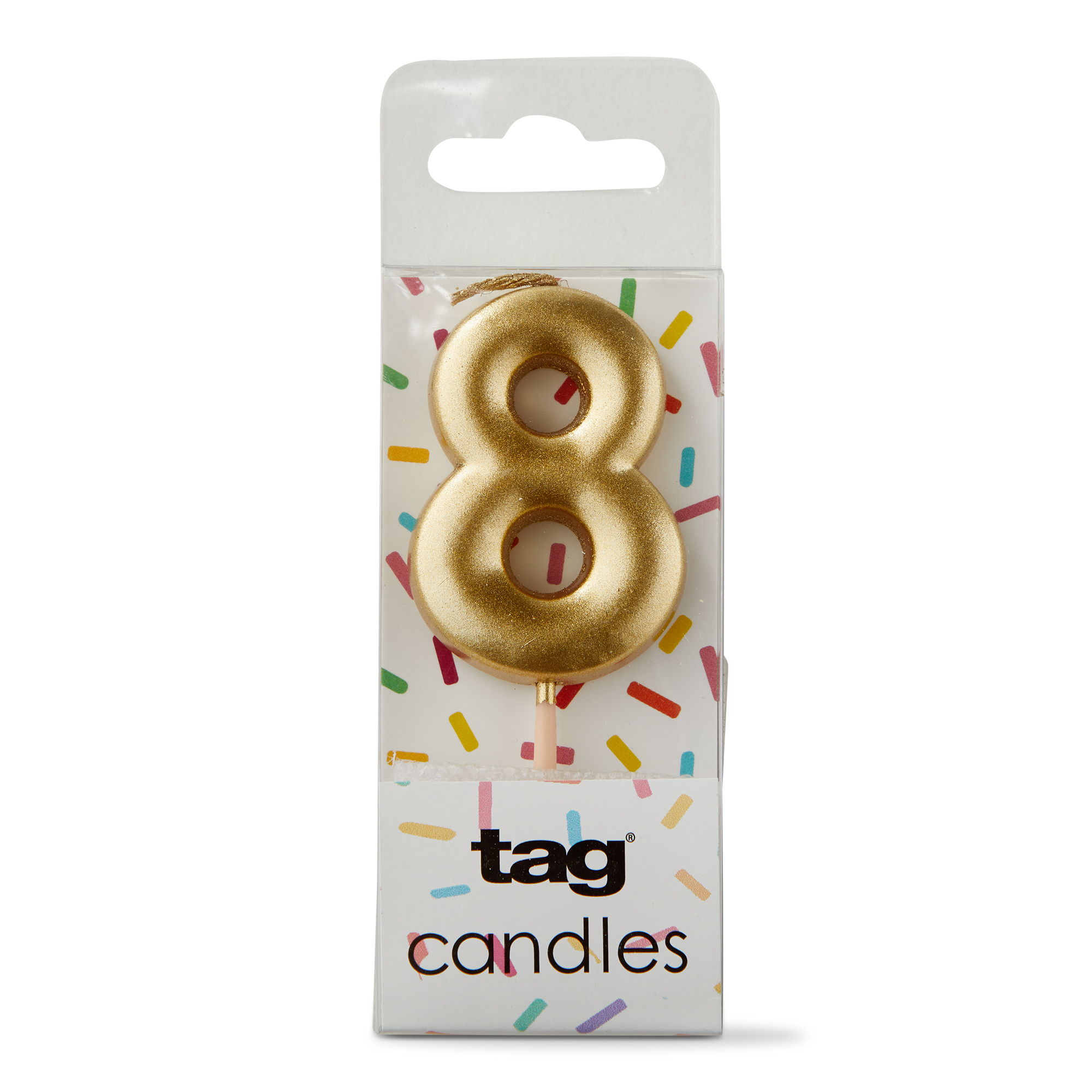 Picture of METALLIC DIGIT 8 CANDLE GOLD