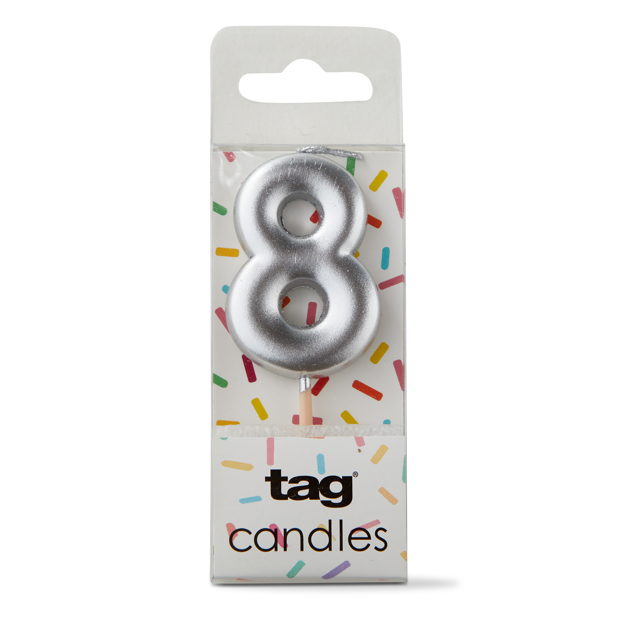 Picture of METALLIC DIGIT 8 CANDLE SILVER