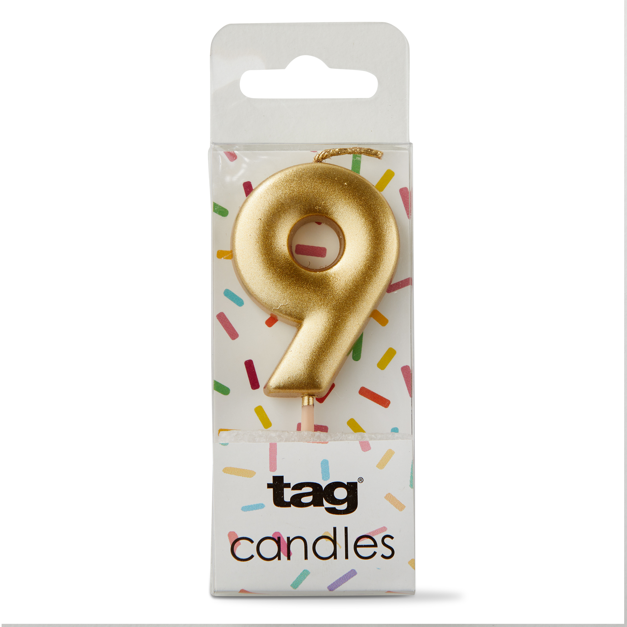 Picture of METALLIC DIGIT 9 CANDLE GOLD