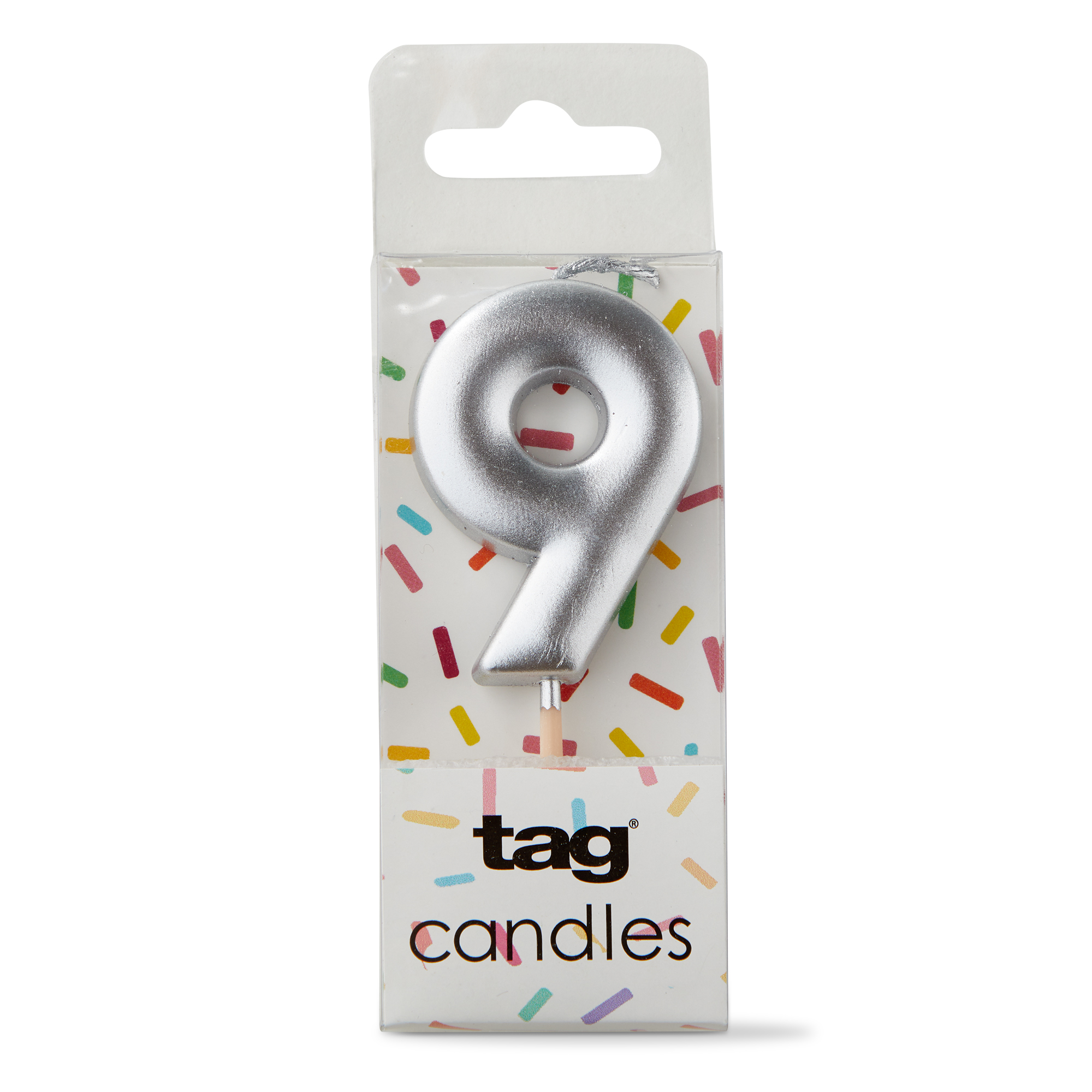 Picture of METALLIC DIGIT 9 CANDLE SILVER