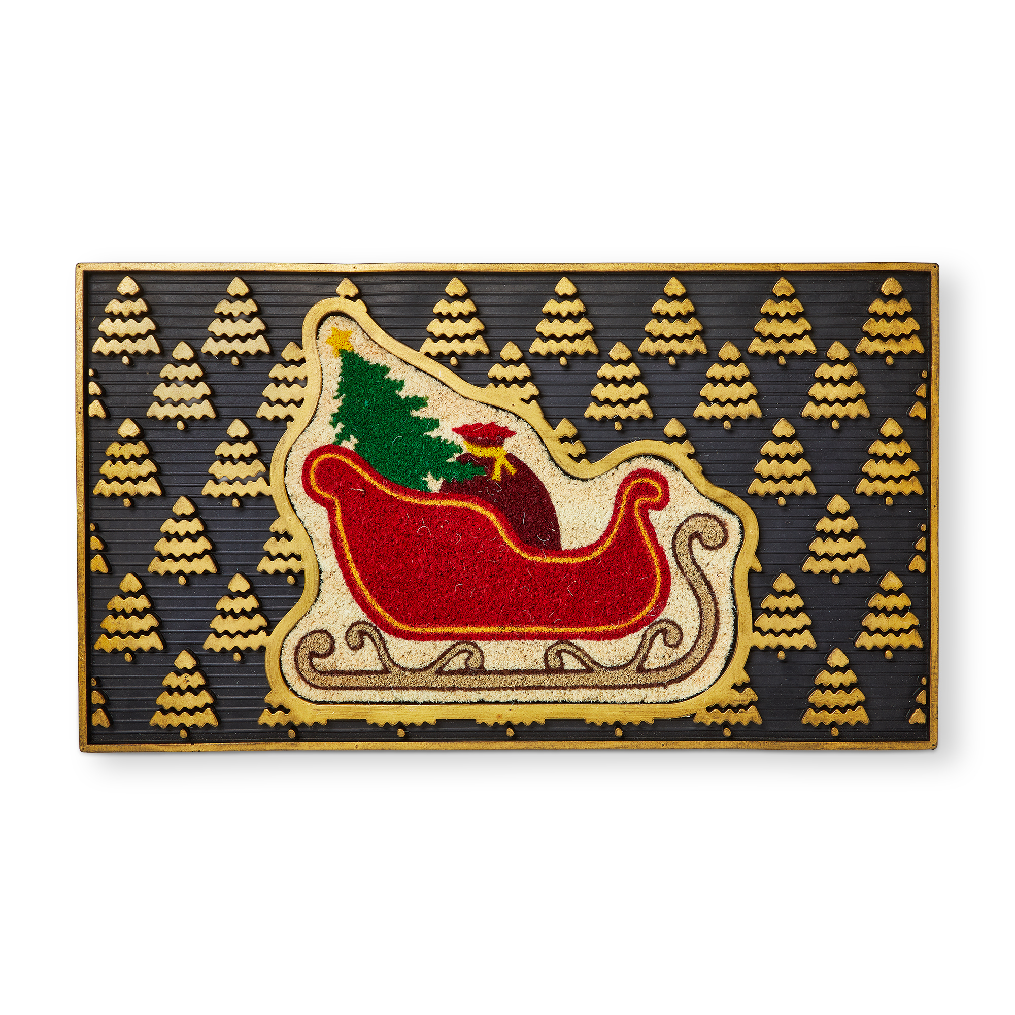 Picture of CHRISTMAS SLEIGH COIR INLAY RUBBER MAT