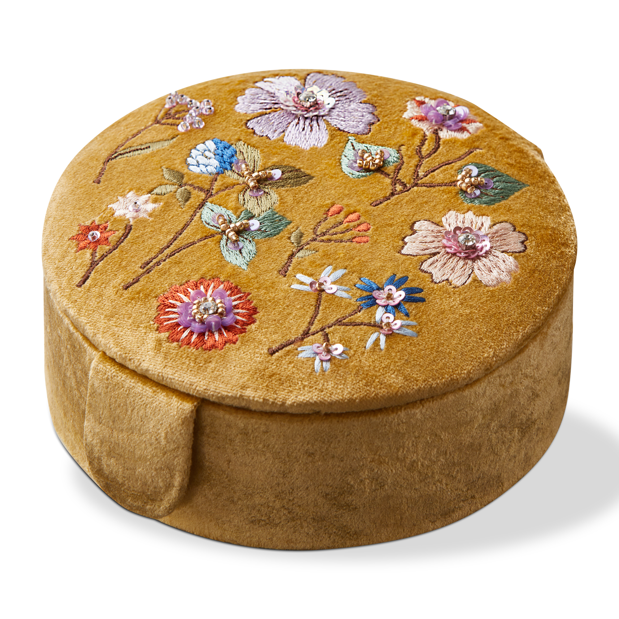 Picture of FLORAL EMBROIDERED ROUND BOX