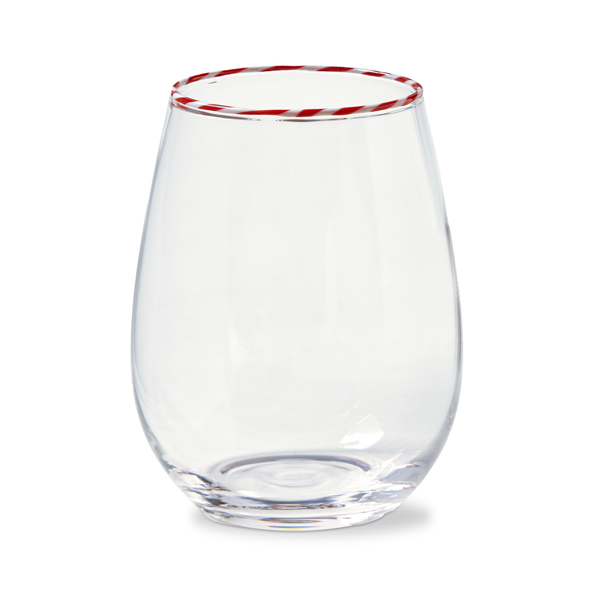 Picture of PEPPERMINT STRIPE STEMLESS WINE GLASS