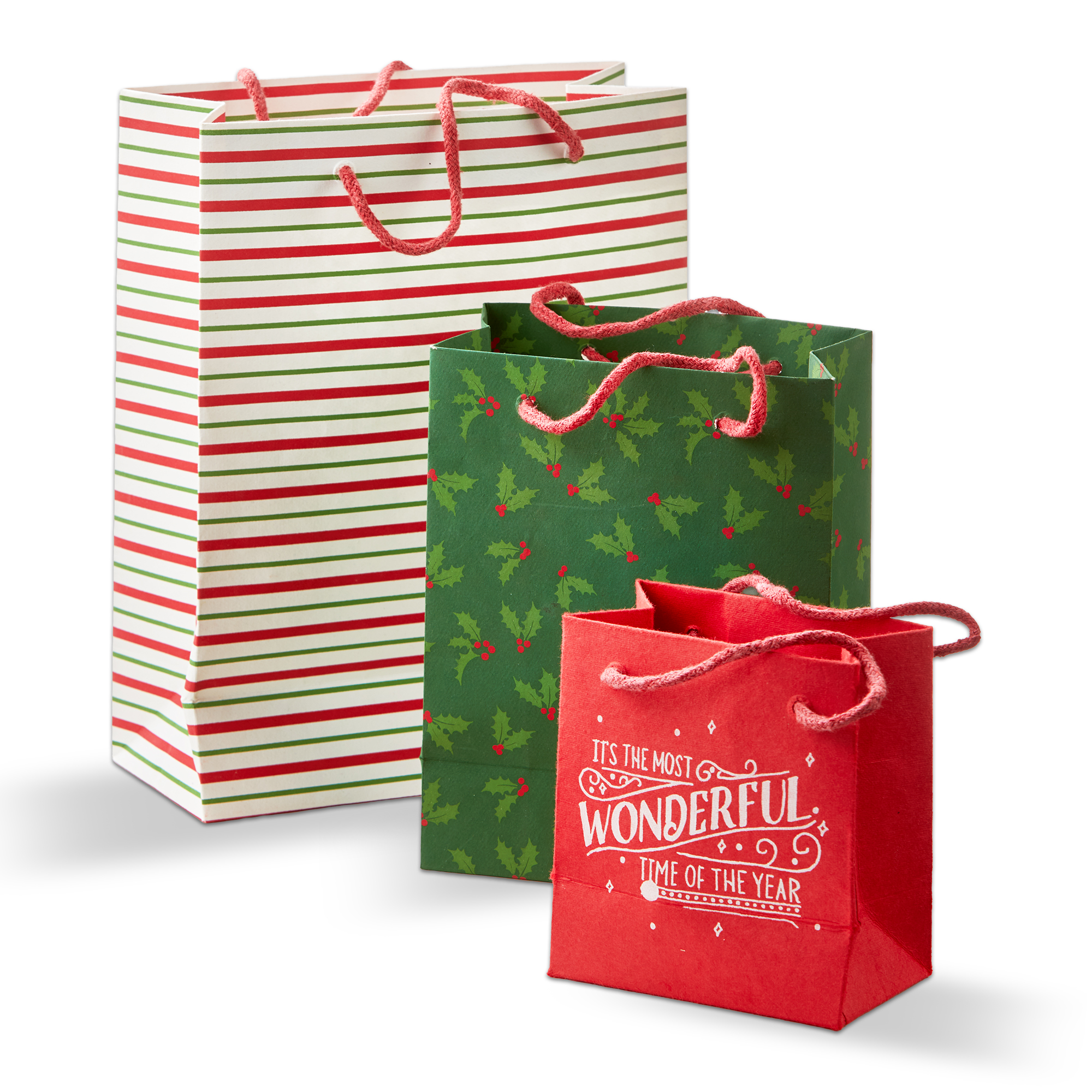 Picture of WONDERFUL TIME OF THE YEAR GIFT BAG S/3