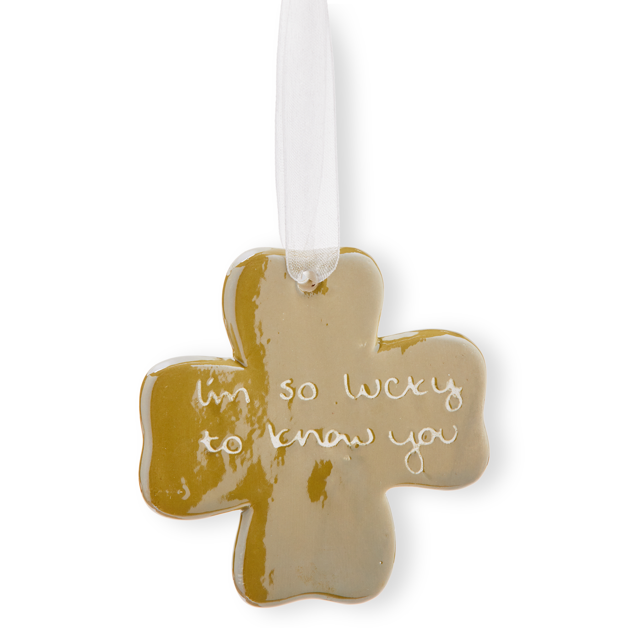 Picture of LUCKY TO KNOW YOU CLOVER ORNAMENT