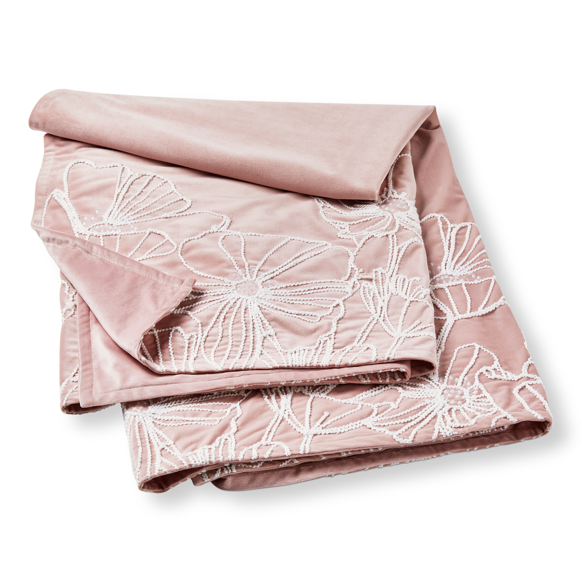 Picture of POPPY EMBROIDER VELVET REVERSIBLE THROW