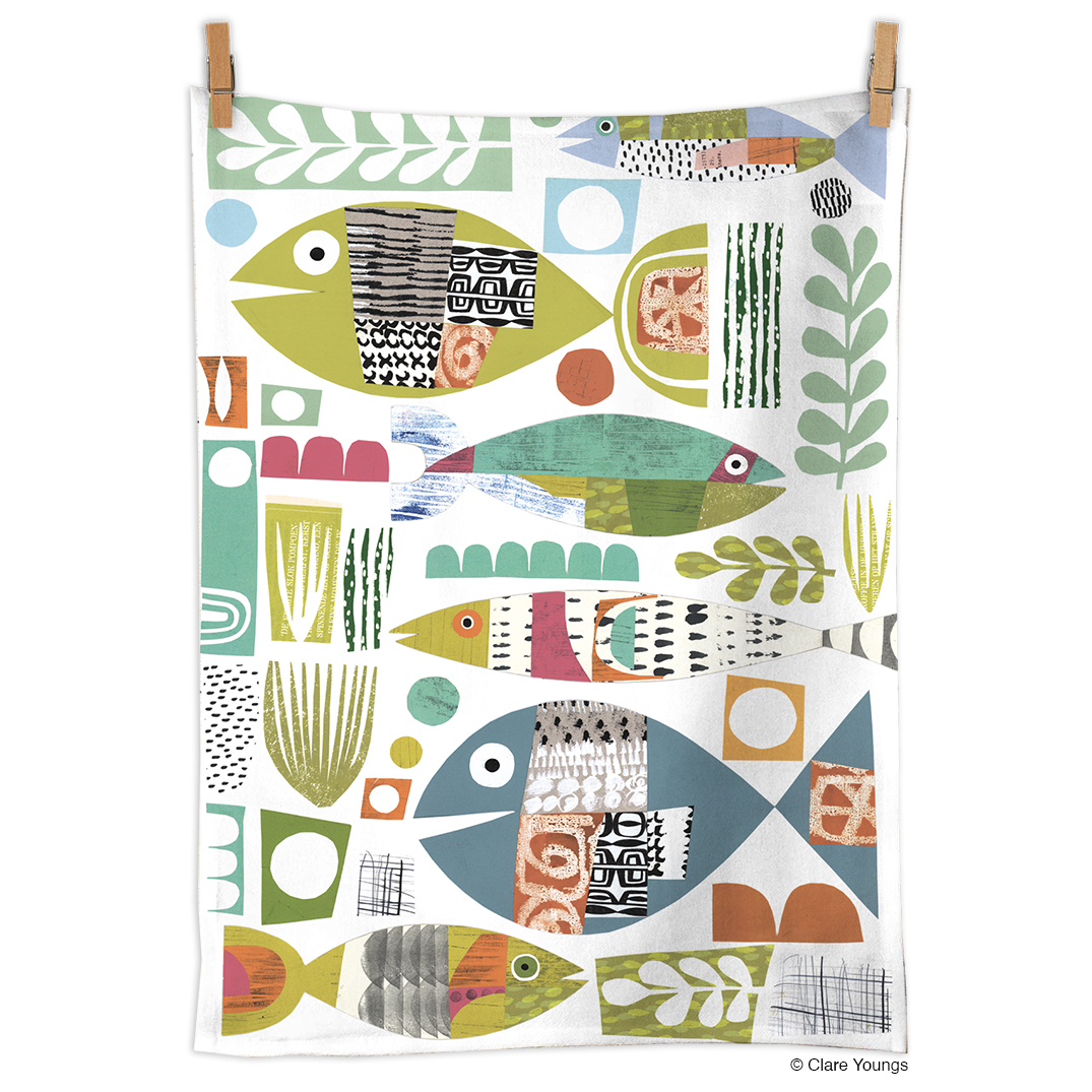 Picture of Fish School 100% Cotton Tea Towel