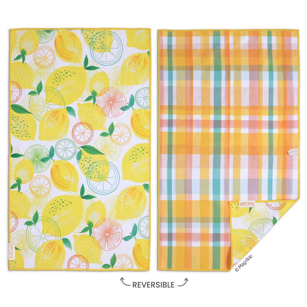Picture of Lemon Plaid Microfiber Towel
