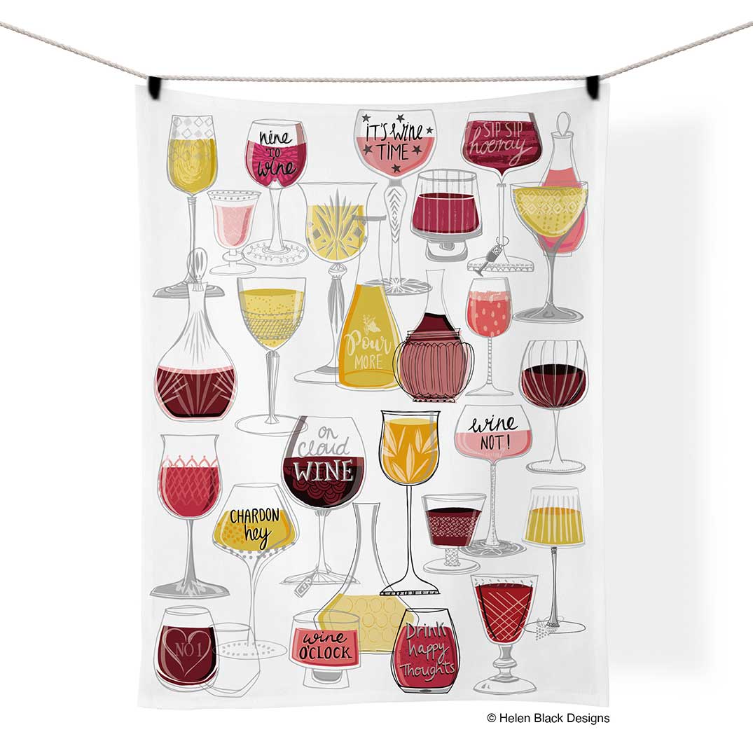 Picture of Wine Time 100% Cotton Tea Towel