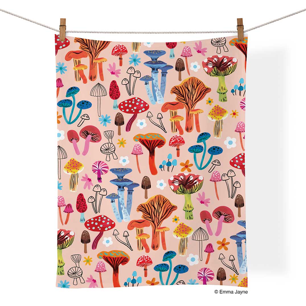 Picture of Mushroom Patch 100% Cotton Tea Towel