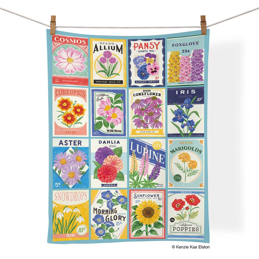 Picture of Seed Packets 100% Cotton Tea Towel