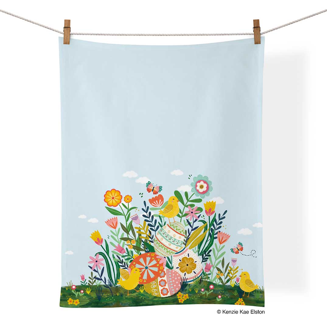 Picture of Easter Garden 100% Cotton Tea Towel