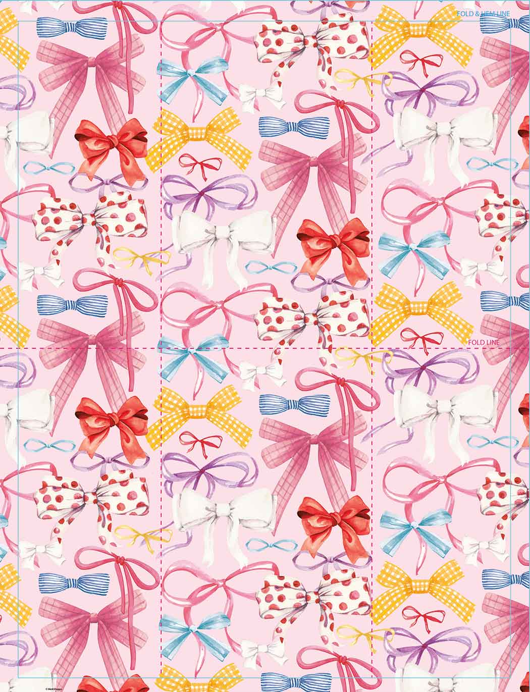 Picture of Ribbons & Bows 100% Cotton Tea Towel