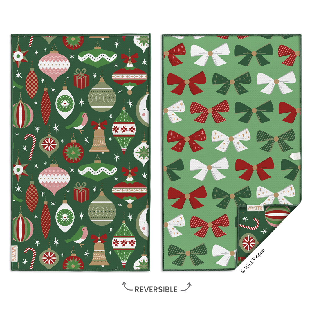 Picture of Ornaments & Bows Microfiber Towel