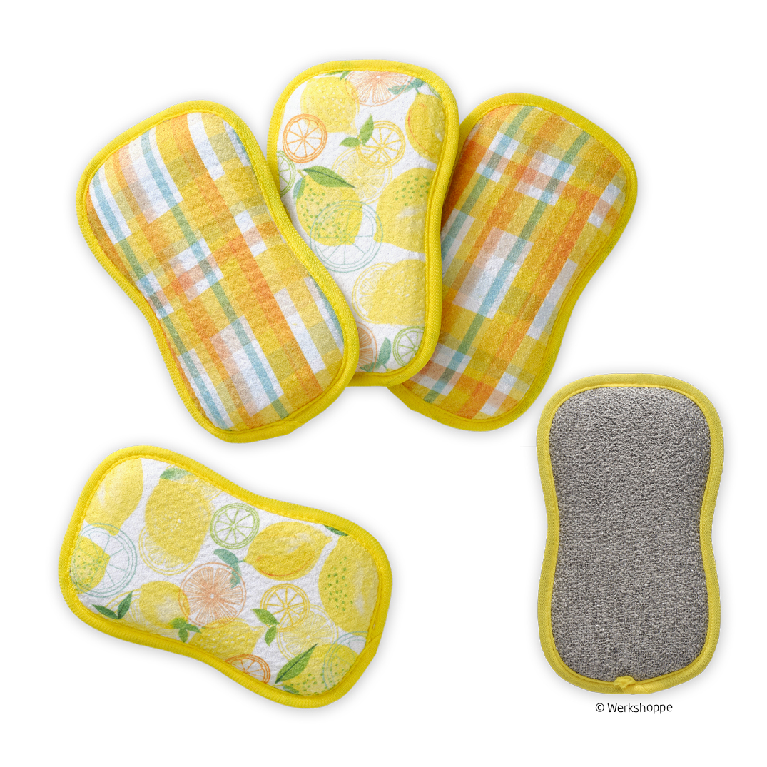 Picture of Lemon Plaid Scrubbie Set