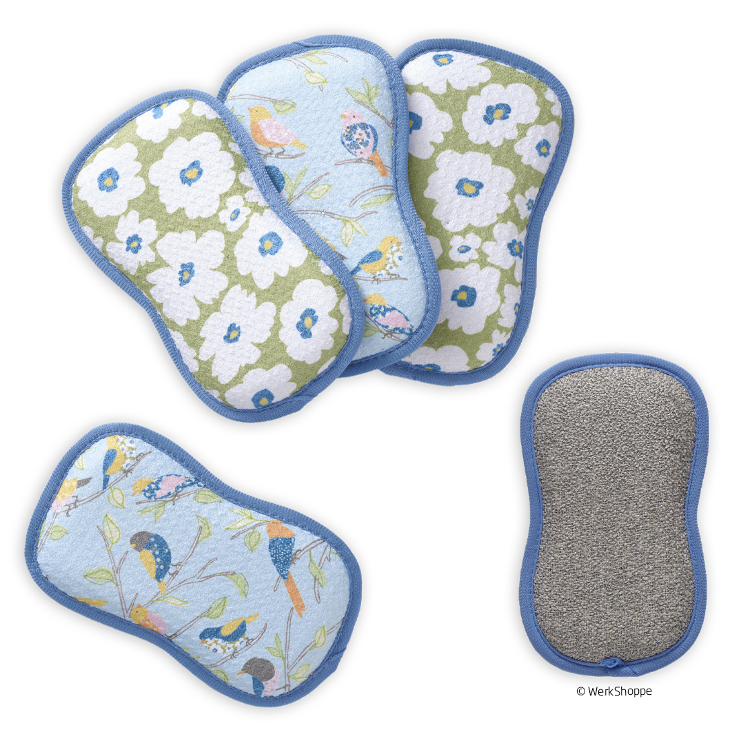 Picture of Floral Finch & Friends Scrubbie Set