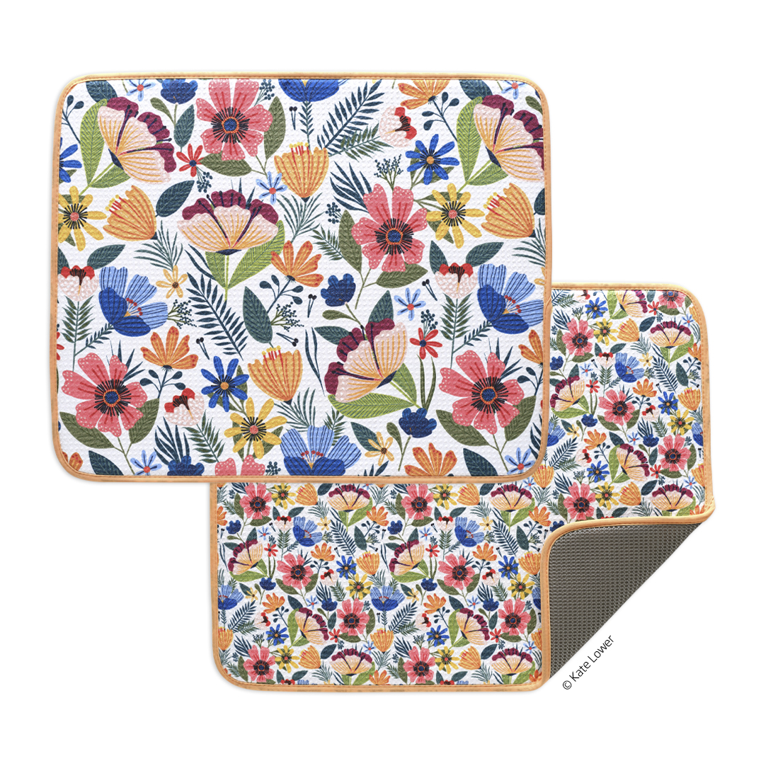 Picture of Blue Coneflower Dish Mat