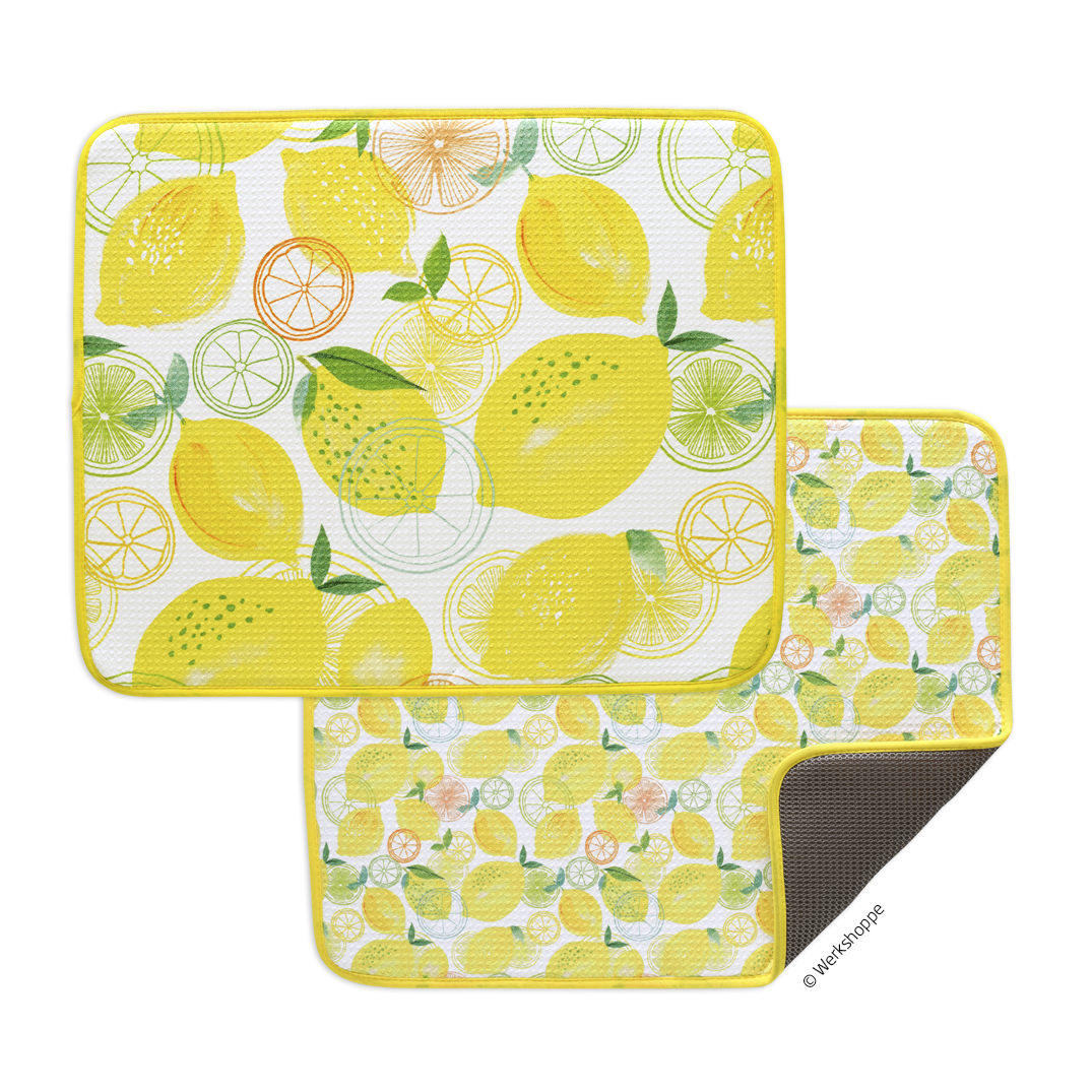 Picture of Lemon Plaid Dish Mat