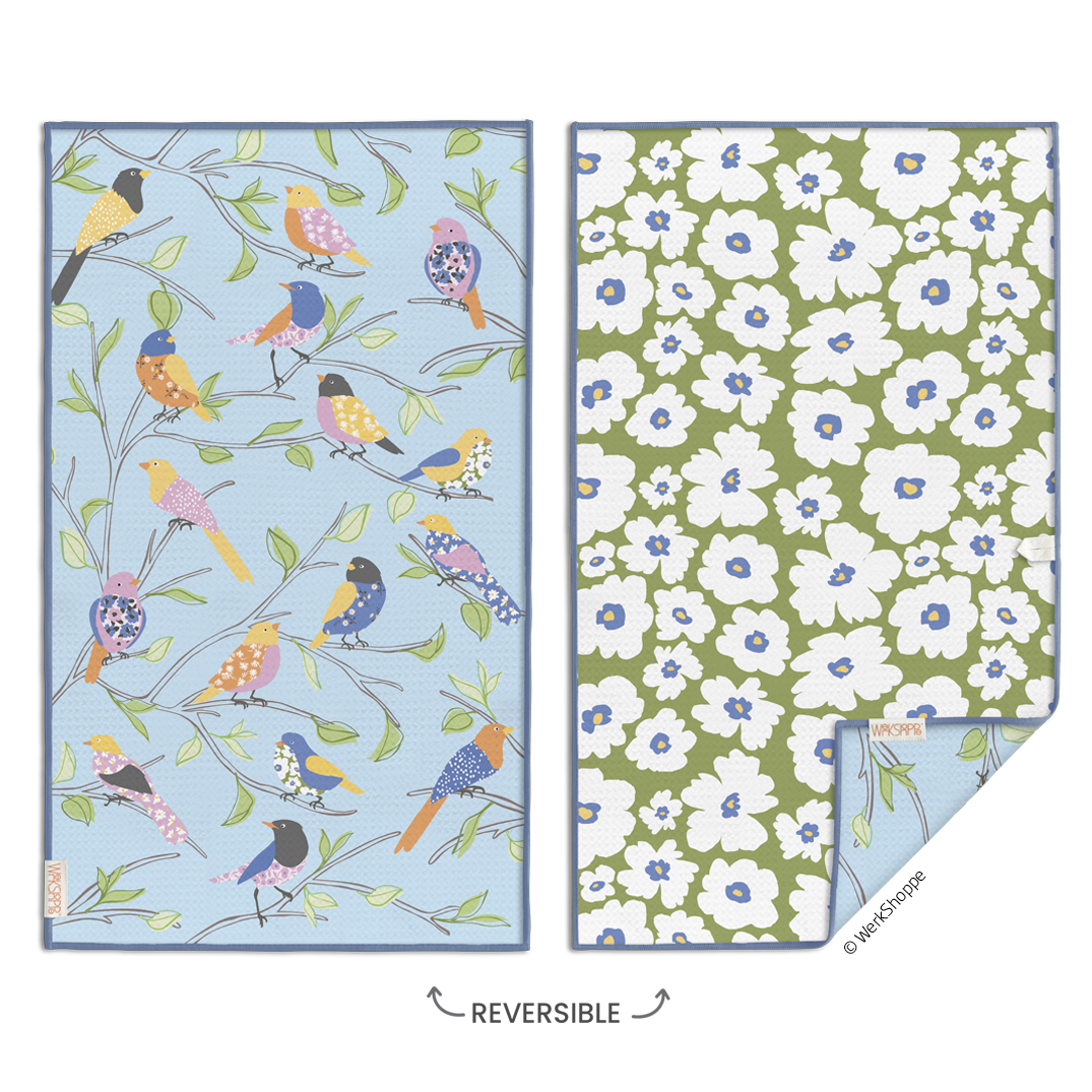 Picture of Floral Finch & Friends Microfiber Towel