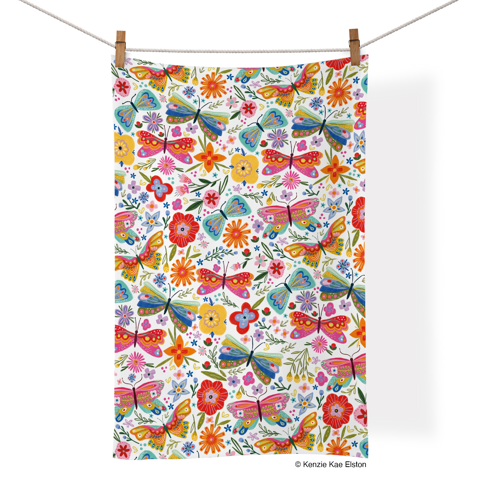 Picture of Butterfly Floral 100% Cotton Tea Towel