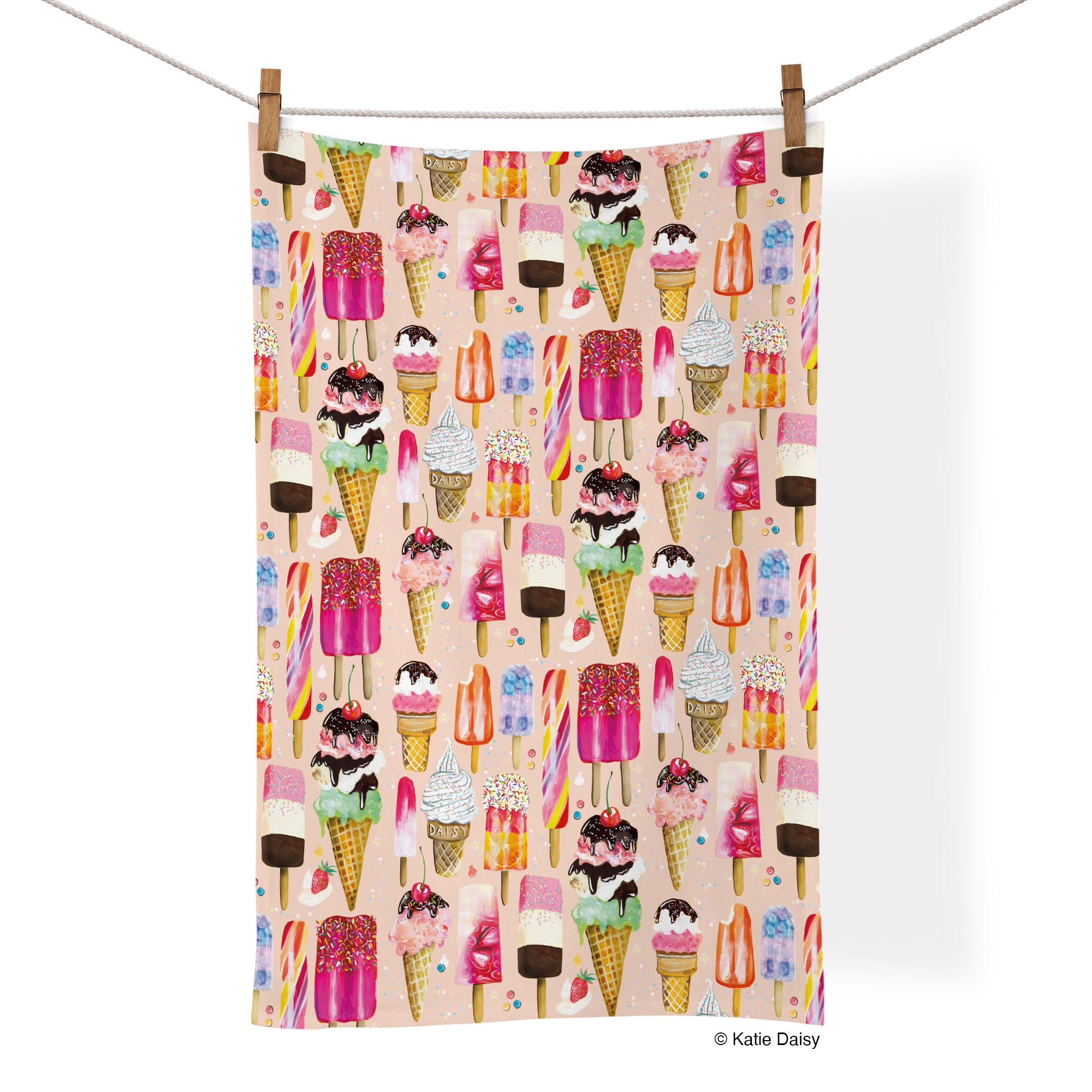 Picture of Ice Cream & Pops 100% Cotton Tea Towel