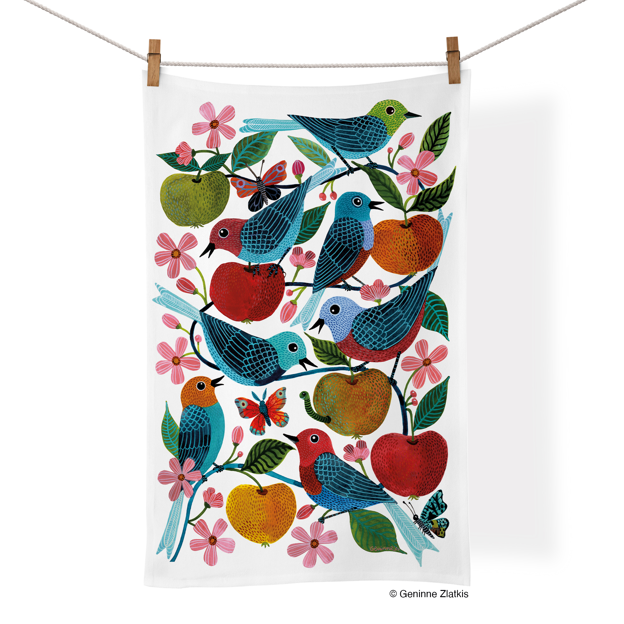 Picture of Apple Orchard 100% Cotton Tea Towel