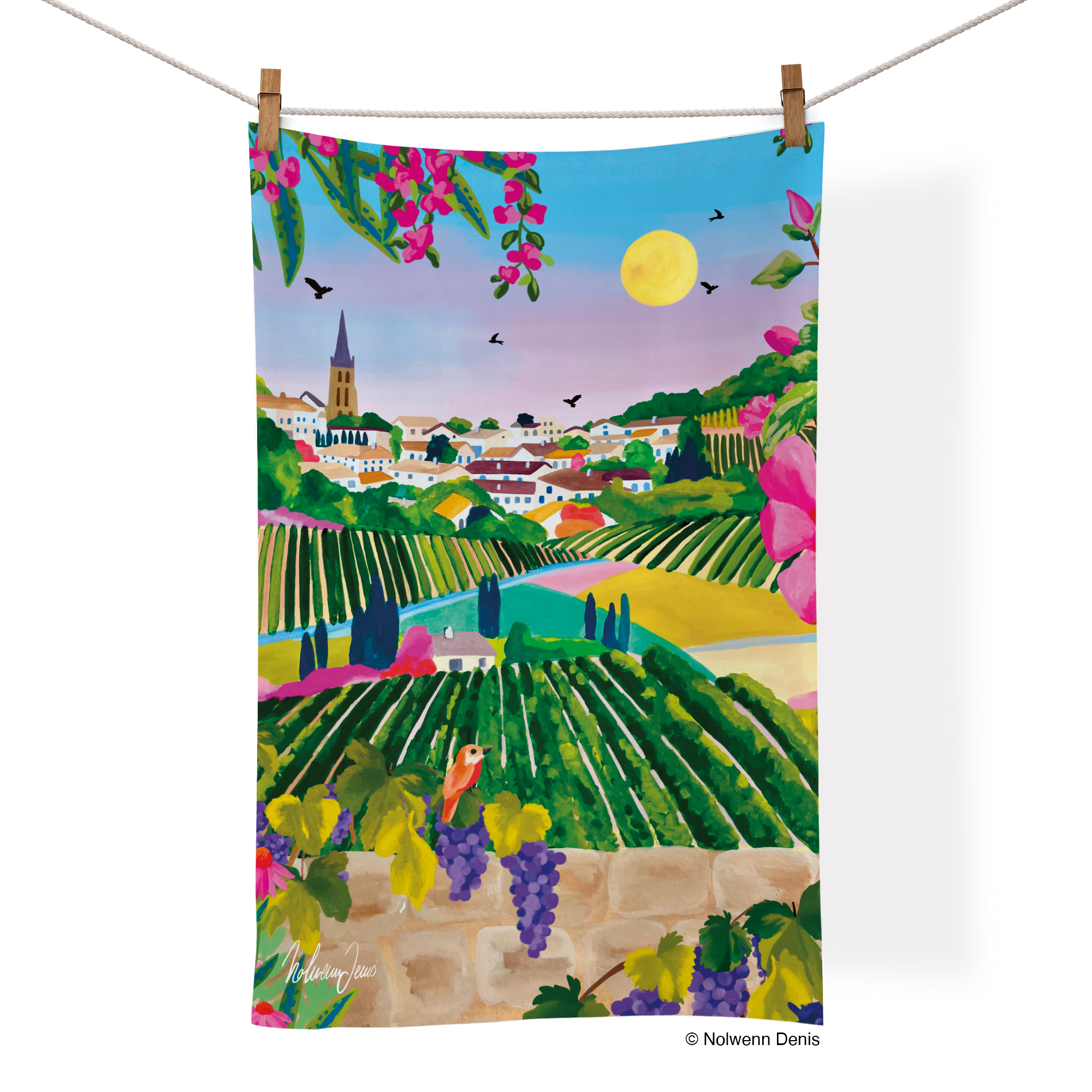 Picture of Village Vineyard 100% Cotton Tea Towel