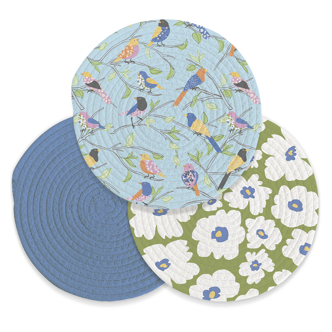 Picture of Floral Finch & Friends Trivets