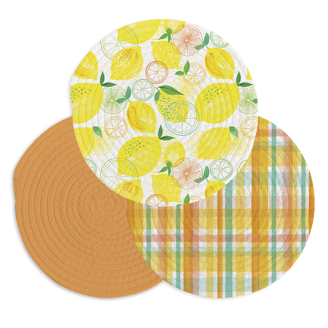 Picture of Lemon Plaid Trivets