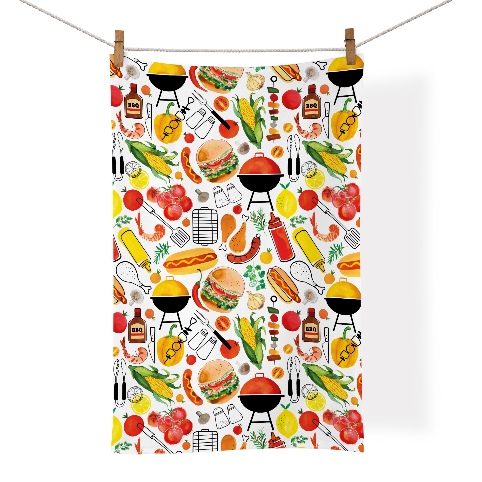 Picture of BBQ 100% Cotton Tea Towel